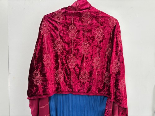 Burgundy velvet wrap with - burgundy,
