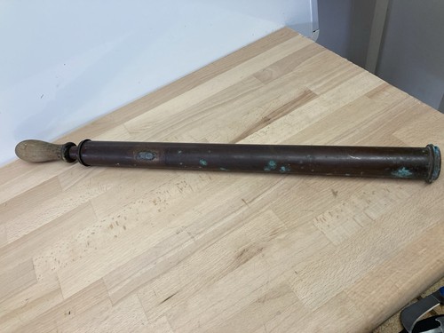 Vintage brass and wood - brass,