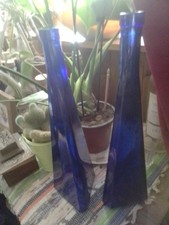 Pair Of Cobalt Blue Triangular