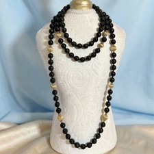 Black Glass Bead Necklace