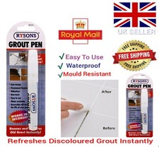 TILE GROUT WHITENING PEN ANTI MOULD REPAIR RESTORES WHITE KITCHEN BATHROOM
