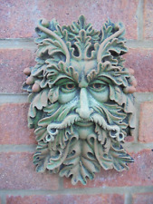 Oak Leaf Green man wall plaque concrete garden ornament