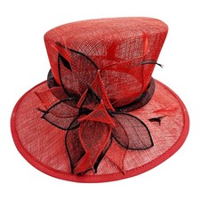 Ladies Red Formal Hat. Fascinator Hat  Wedding / Church / Occasion / races 