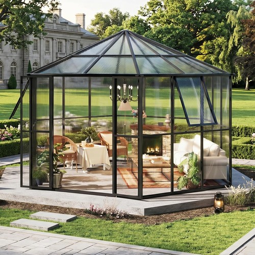 12x10x8 hexagon greenhouse - 12x10x8, ft