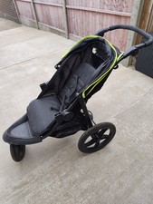 Hauck Runner Air 3 Wheeler Pushchair Jogger Buggy Black Neon/Yellow