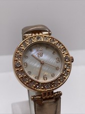 Elizabeth Taylor Women Rose Gold Rhinestone Watch New Battery