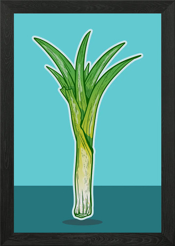 Leek plant framed wall - leek,