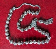 Antique silver Byzantine/Holy Roman Empire worry beads.... twin-headed eagle. 