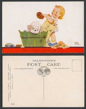 MABEL LUCIE ATTWELL Old Postcard Dog Bathing, Say a Little Prayer For Me! 1959