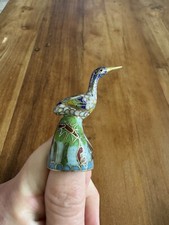 Rare Cloisonné Bird Thimble