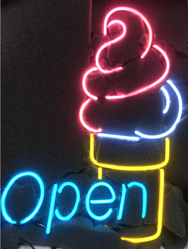 Ice cream open - cream, neon