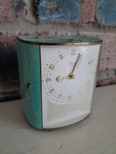 Vintage Kienzle Alarm Travel Clock Green Enamel & Brass Alarm Melody Project