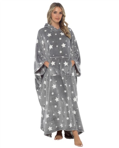 Ladies oversized hooded poncho - oversized,