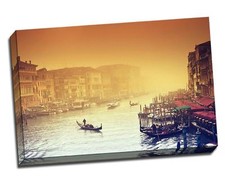 Venice Canvas Print Grand Canal At A Foggy Evening Landscape Large A1 30x20"