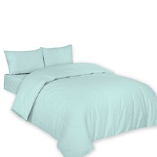 Polycotton Duvet Cover Plain Dyed with Matching Pillowcases Bedding Set All Size
