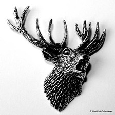 Stag head pewter - head, pin