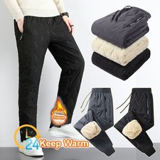 UK Mens Elasticated Waist Cargo Combat Work Trousers Joggers Pocket Cuffed Pants