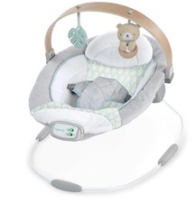 Ingenuity Cozy Spot Soothing Baby Bouncer w Wooden Toy Arch, Natural Rubber Toy