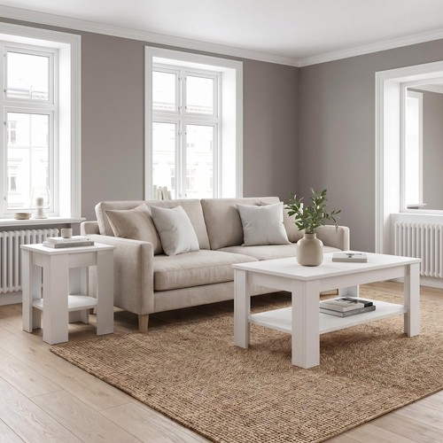 White effect finish living - white,