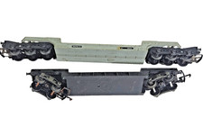 Rake of 2 Triang R242 BR Trestrol Bogie Well Wagon OO Gauge Light Grey Color.