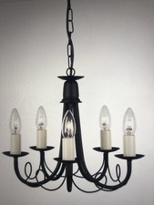 Elstead Minster 5 Light Black Chandelier - Brand New, In Box