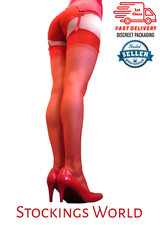 Non Stretch Stockings 100% Nylon Seamless 5 Denier Medium Various Colours NEW