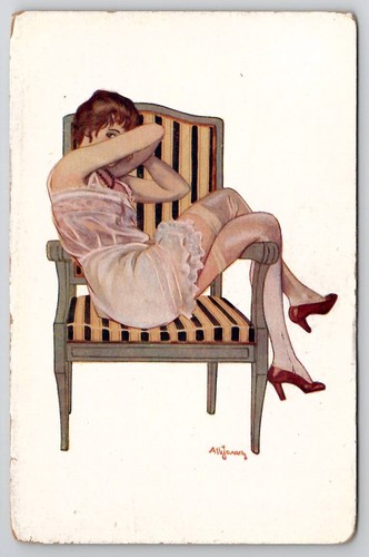 Jarach signed risque woman - a,