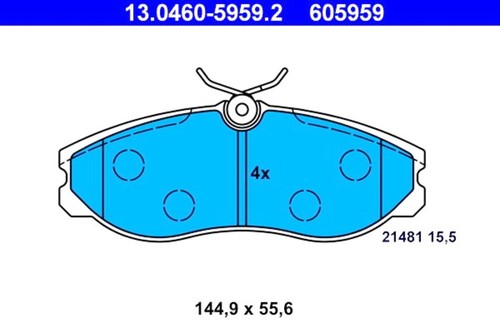 Disc brake pad set - ate, fits
