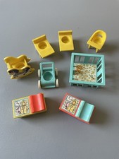 Vintage Fisher Price Little People Baby Nursery Furniture 1972 X8 Items