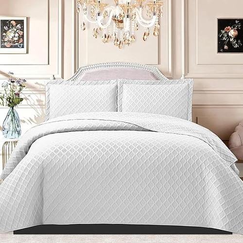 Piece quilted bedspread bed - 3,