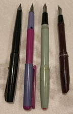 Vintage Fountain Pens Set of 4 with Nibs 