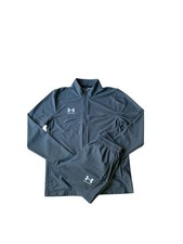 Under Armour Fitted Tracksuit Mens Medium Grey Zip Up Gym Running