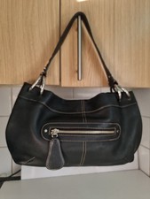 TIGNANELLO DESIGNER WOMENS BLACK REAL LEATHER SATCHEL TOTE HOBO SHOULDER HANDBAG