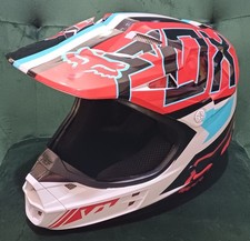 Fox Racing V1 Motorcross Helmet Size Small Red White Blue And Black