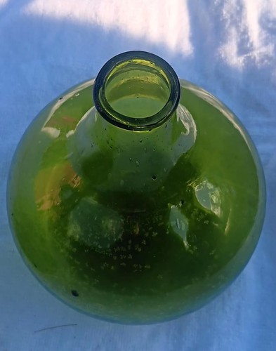 Vintage large hand blown green - blown,