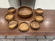 wooden bowls set of 7 small