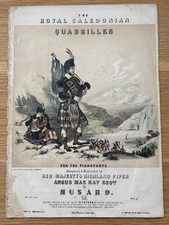 1846 Angus MacKay Colour Portrait & piano sheet music dated & original Bagpipes