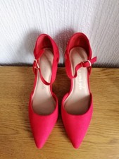 NEW LOOK LOVE YOUR SOLE LADIES RED 3.5 STILETTO HEEL WIDE FIT SHOES SIZE 4 BNWOB