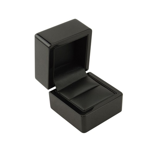 Black wooden ring box - wooden, with