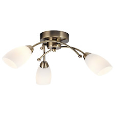 Contemporary 3 Arm Antique Brass Ceiling Light Fitting by Happy Homewares