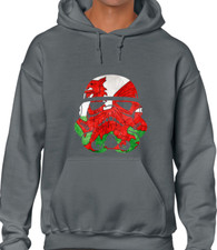 TROOPER HELMET WALES FLAG HOODY HOODIE WELSH FAN PATRIOTIC RUGBY STAR STORM WARS