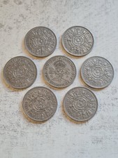Pre-decimal 2 Shilling Circulated Coins x 7 Coins