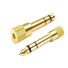2x Headphone Adapter Small to Big 3.5mm to 6.35mm 1/4 Inch Jack Audio Adaptor UK
