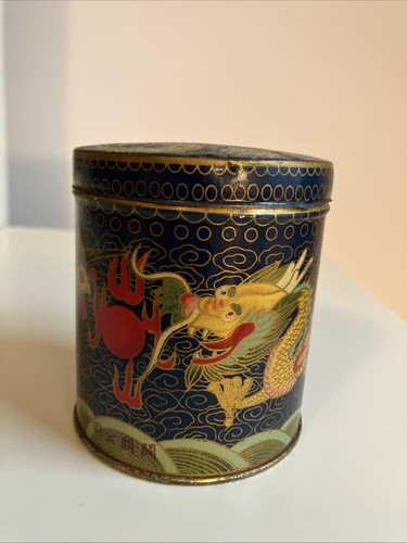 Antique chinese tea litho tin - tea,