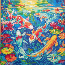 Koi Fish - Unprinted 14 Count