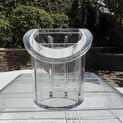Clear lucite desk - desk, pen