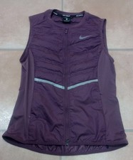 womens NIKE Aeroloft running gilet reflective full zip Quilted Down Puffer Sz S