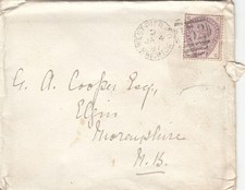 GB QV envelope 1½d lilac