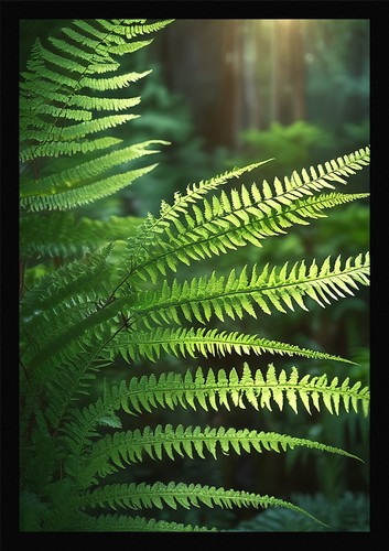 Fern fronds majestic framed - fronds,
