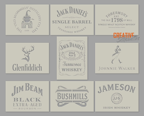 Whiskey stencils wall art - stencils,